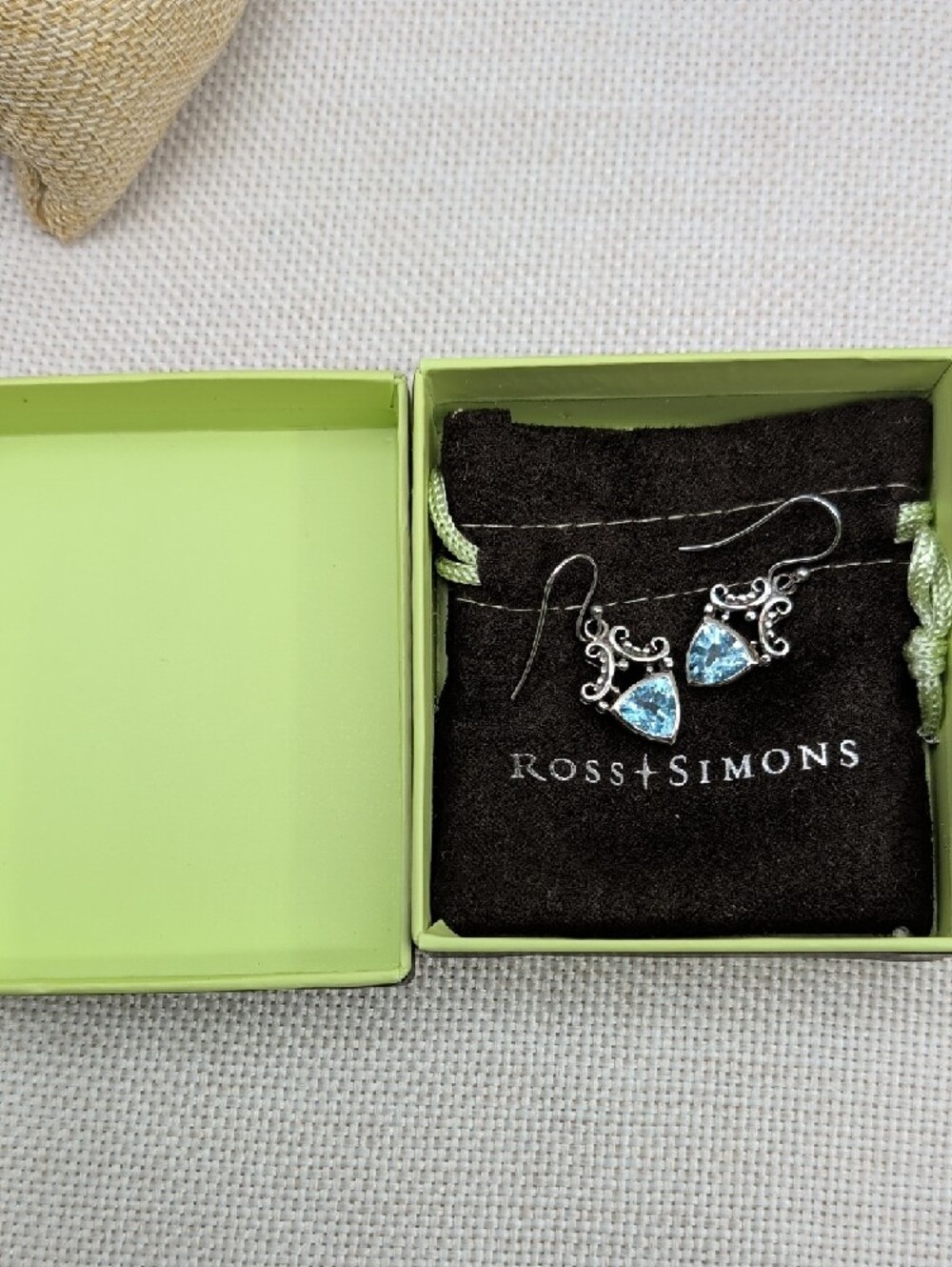 Ross-Simons 925 Sterling Silver Sky Blue Topaz Bali Drop Earrings - Picture 15 of 17